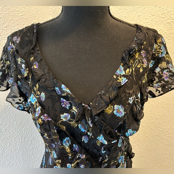 Vintage Y2K Robbie Bee Silk Midi Dress Size 8 - Picture 3 of 7